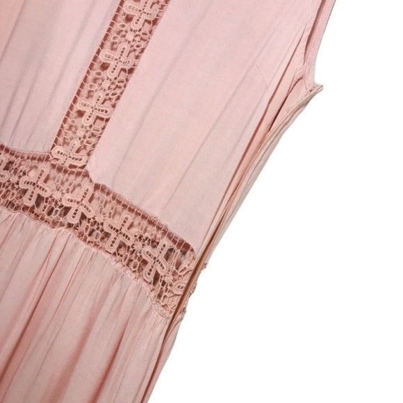 CURE Embroidered Lace Inset Maxi Dress Size Large - Picture 2 of 9